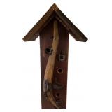 Folk Art Birdhouse with Antique Wood Hame