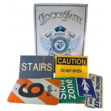 Assortment of Vintage Municipal and Safety Signs