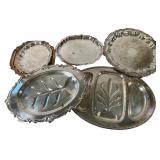 Group of Silver-Plated Serving Trays