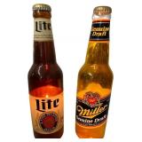 A Pair of 1990 Miller Lighted Bottle Signs