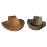 Two Stetson Beaver Fur Felt Western Hats