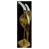 MCM Brass & Glass Antelope Head