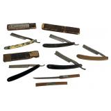 Assortment of Vintage Straight Razors and Knife