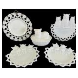 Group of 5 Westmoreland White Milk Glass Tableware