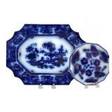 Victorian Blue Flow Platter & Salad Plate