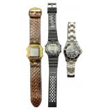 Trio of Vintage Digital and Analog Wristwatches