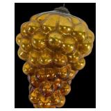 Huge Antique Amber Mercury Glass Grape Kugel