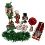 Assortment of Nutcrackers and Christmas Decor