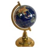 Lapis Lazuli Gemstone Inlaid Tabletop Globe