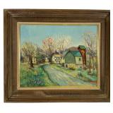 Oil on Canvas Farm Landscape