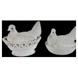 Atterbury & Challinor Taylor & Co. Milk Glass Hens