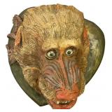 Jo Mead Polychrome Mandrill Wall Sculpture