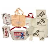 Group of Vintage Hess's Canvas Shopping Bags