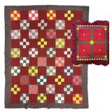 Nine-Patch Quilt & Decorative Pillow