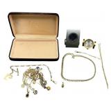 Vintage Jewelry and Tabletop Clocks Assortment