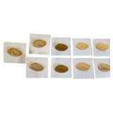 Nine 12 Karat Gold Filled Hessï¿½s Store Pins