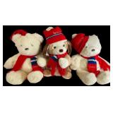 Three Hess's Department Store Holiday Plush Toys