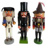Three Erzgebirge Expertic Wooden Nutcrackers