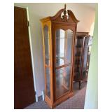 Modern Oak Lighted Curio Cabinet