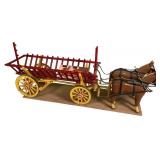 Harold Kistler Hand Carved Hay Wagon & Horse Team