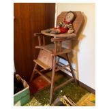 Vintage Convertible High Chair and Raggedy Andy