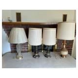 Assortment of Four Vintage Table Lamps
