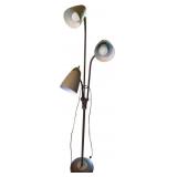 Three-Light Bullet Shade Floor Lamp 1950s