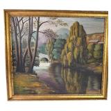 W. G. Stewart River Landscape Oil on Canvas 1928
