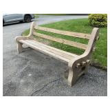 Park bench with concrete sides. 33 inches tall