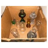 Assortment of Antique Glass Kerosene Lamps