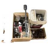 Assorted Electrical Supplies and Two Sawhorses