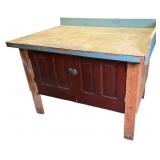 Large Custom Salvaged Wood Workbench