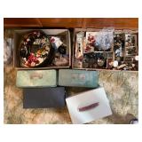 Assortment of Vintage Buttons and Empty Tins