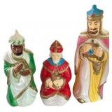 Three vintage illuminated nativity wise men