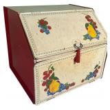 Two-Tier Metal Bread Box with Fruit Motif