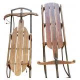 Two Steerable Snow Sleds including Lightning Guide