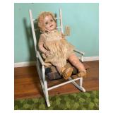 Composition Baby Doll and Rocking Chair