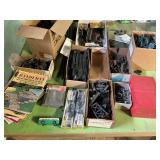 Train track and accessories, wires, some