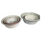 Enamelware Basin & Bowl Set, 5 Piece