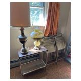 Vintage Parlor and Ceramic Lamps with Folding Set