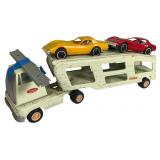 Mini Tonka Car Carrier & 2 Corvette Cars