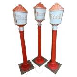 Three Vintage Noel Blow Mold 48-Inch Lamp Posts