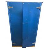 Blue Plywood Two-Door Storage Cabinet