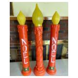 Trio of Large Vintage Christmas Candle Blow Molds