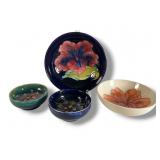 Four Pieces of Moorcroft Floral Art Pottery