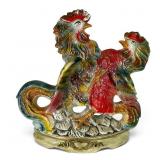 Early Italian Ceramic Fighting Roosters Sculpture