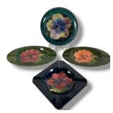 Set of Four Moorcroft Hibiscus Ceramic Wares