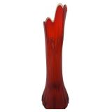 22.75 Inch Mid-Century Amberina Swung Glass Vase