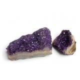 Two Amethyst Crystal Geode Sections