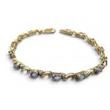10k Tanzanite & Diamond Tennis Bracelet